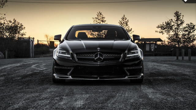 Black mercedes benz city sunset free wallpaper - medium preview image