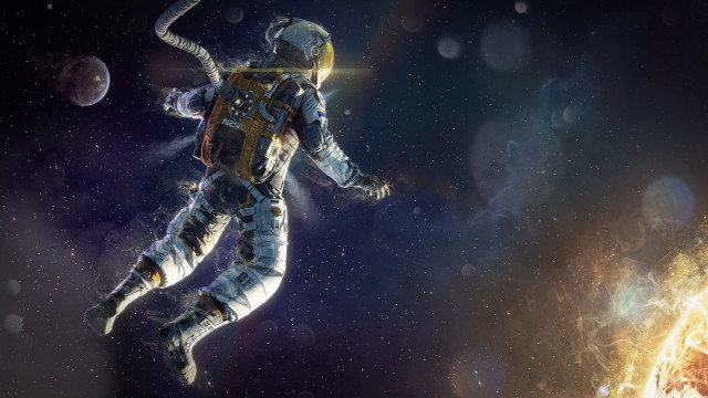 Space man fireball planet star free wallpaper - medium preview image