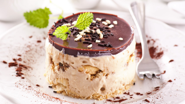 Cake mint chocolate plate fork free wallpaper - medium preview image