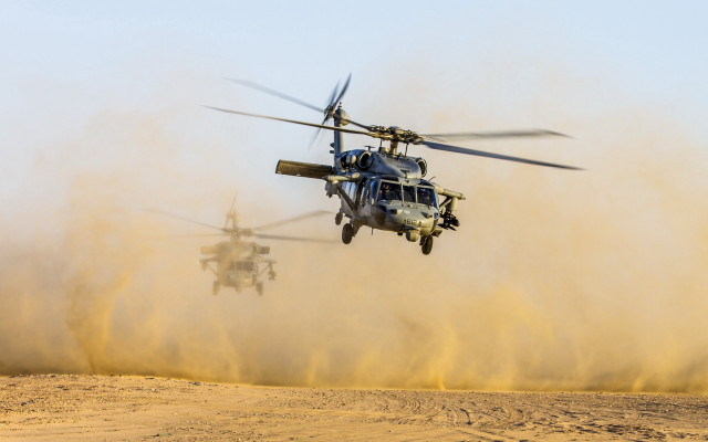 Helicopter desert dust action cobra free wallpaper - medium preview image