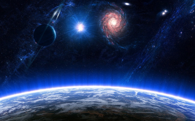Earth space bright star planet free wallpaper - medium preview image