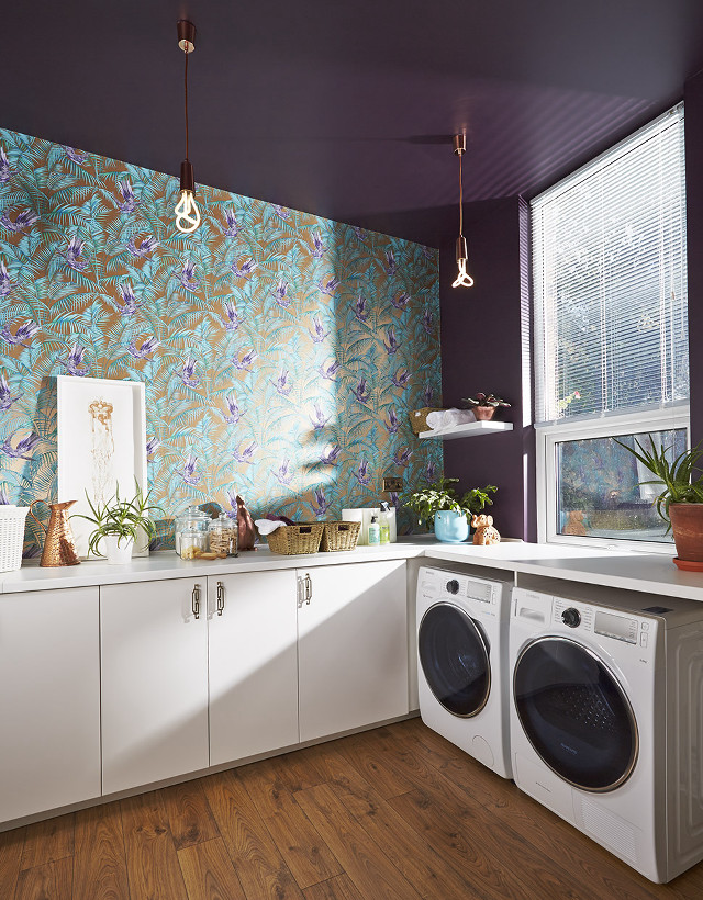 Kitchen washer dryer window flower free wallpaper - medium preview image