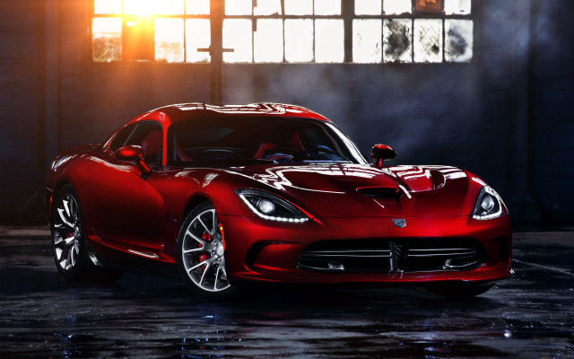 Red sports car garage sunlight free wallpaper - medium preview image
