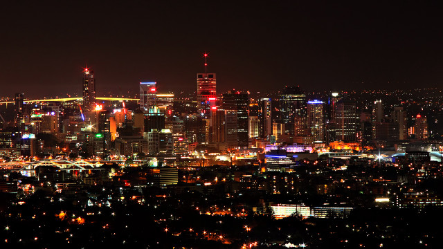 City skyline night lights aurora #2 free wallpaper - medium preview image