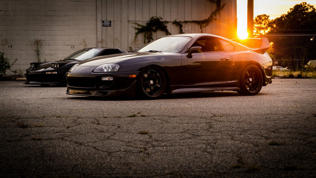 Sunset two cars military vehicle free wallpaper - medium preview image