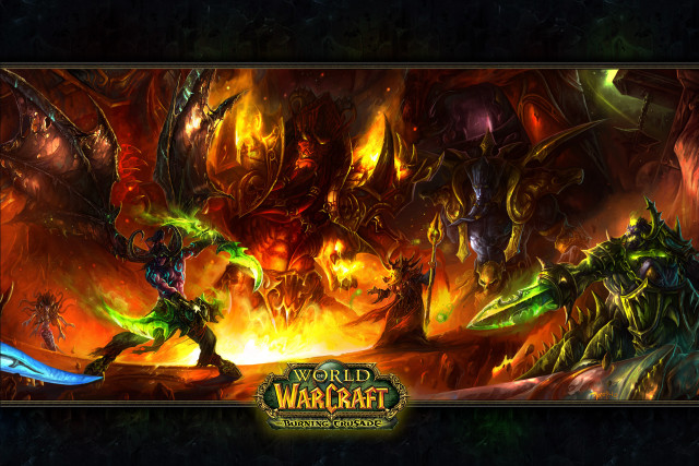 Warcraft characters dark room flames free wallpaper - medium preview image