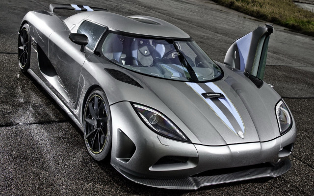 Silver sports car black stripe #3 free wallpaper - medium preview image