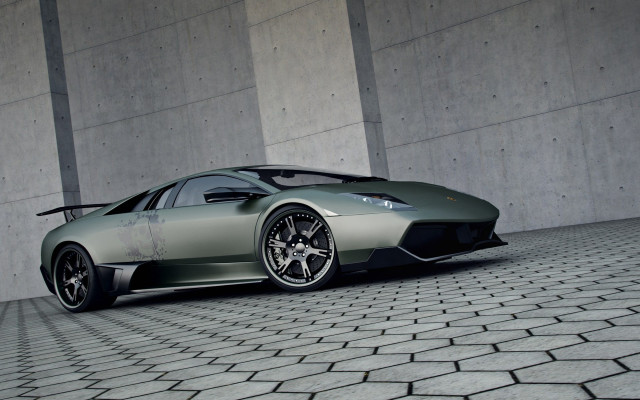 Silver sports car concrete wall free wallpaper - medium preview image
