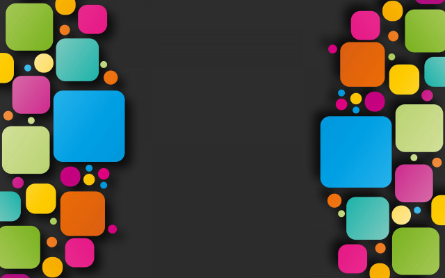 Black background colorful squares bubbles free wallpaper - medium preview image