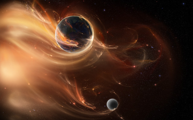 Black hole white ball space free wallpaper - medium preview image