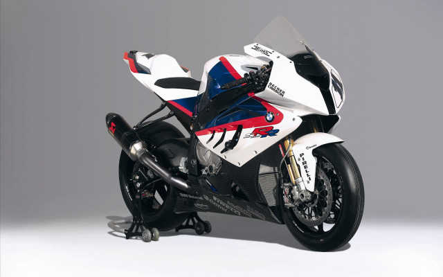 White blue motorcycle gray background #2 free wallpaper - medium preview image