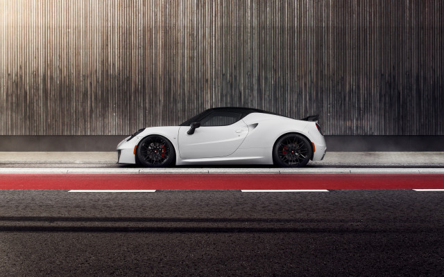 White sports car road building free wallpaper - medium preview image