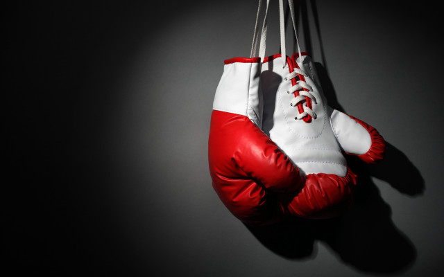 Boxing gloves hanging wall 3d free wallpaper - medium preview image