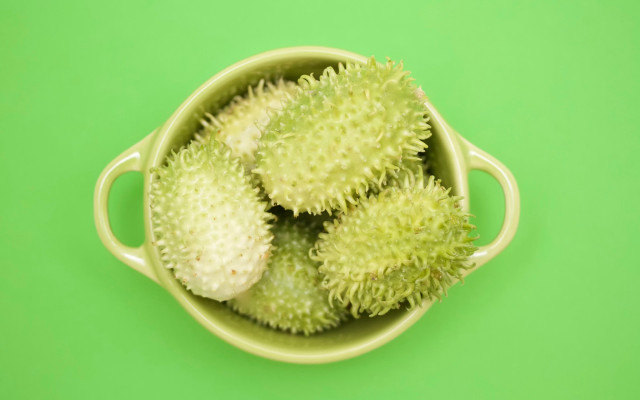 Green spiky fruit bowl gradient free wallpaper - medium preview image