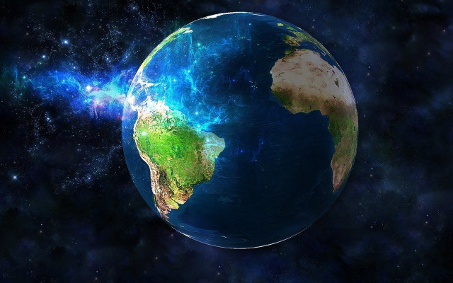 Earth stars space planet aurora free wallpaper - medium preview image