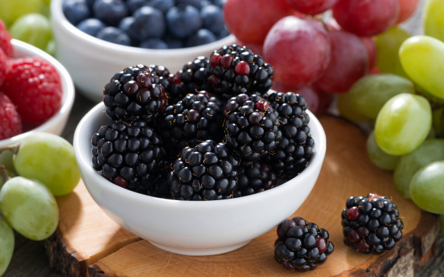 Berries grapes wooden board still free wallpaper - medium preview image
