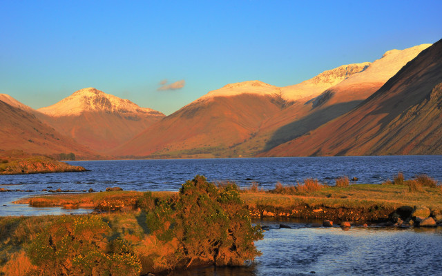 River valley mountains snowy sky free wallpaper - medium preview image