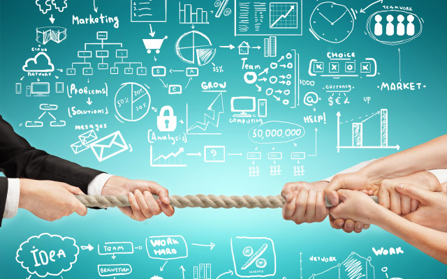 Group hands pulling rope blue free wallpaper - medium preview image