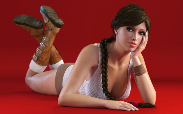 Woman laying crossed legs arnold free wallpaper - medium preview image
