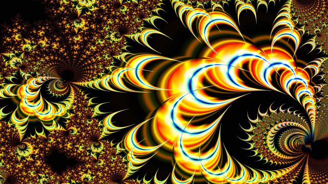 Fractaal design yellow blue black free wallpaper - medium preview image