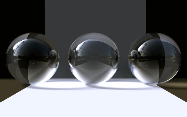 Shiny balls white surface shadow free wallpaper - medium preview image