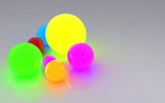 Neon balls white surface gray free wallpaper - medium preview image