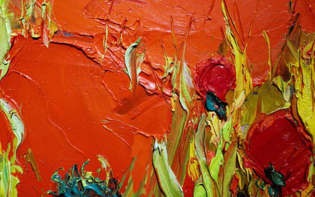Red green flower abstract fire free wallpaper - medium preview image