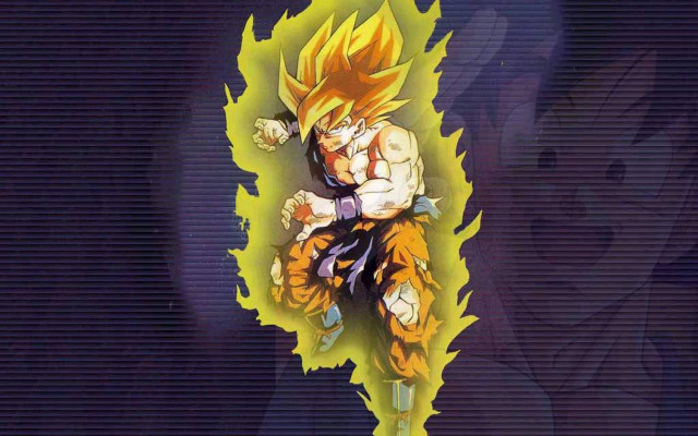 Dragon ball character yellow flame free wallpaper - medium preview image