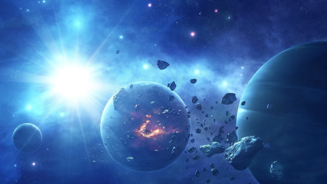 Space planetary sky star moon free wallpaper - medium preview image