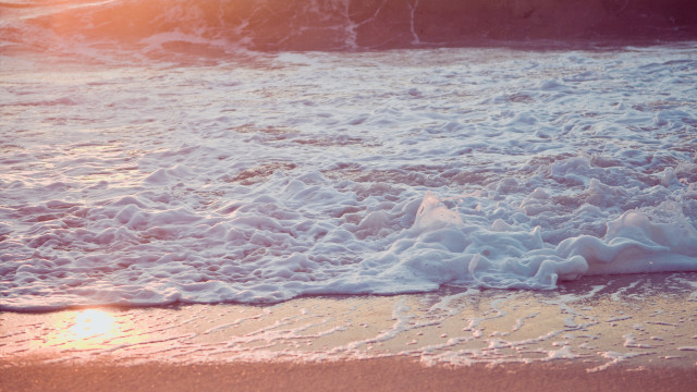 Surfboard beach sunset waves ocean free wallpaper - medium preview image