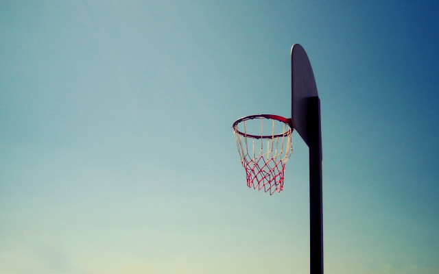 Basketball hoop sky gradient minimalism free wallpaper - medium preview image
