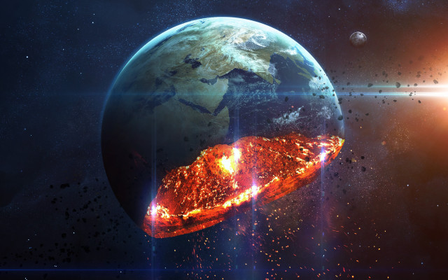 Apocalyptic space art planet star free wallpaper - medium preview image