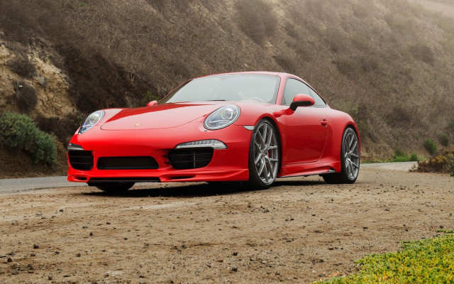 Red sports car mountain dirt free wallpaper - medium preview image