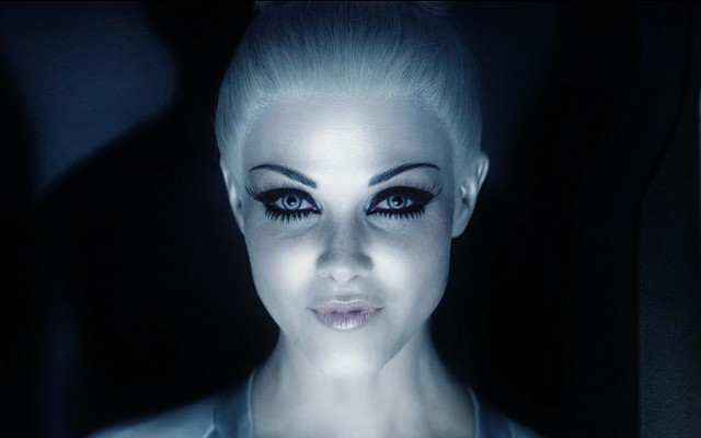Woman white hair creepy makeup free wallpaper for desktop - medium preview image