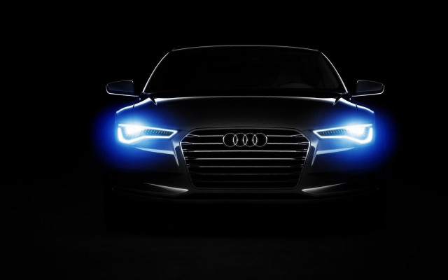 Car bright blue headlight dark free wallpaper - medium preview image