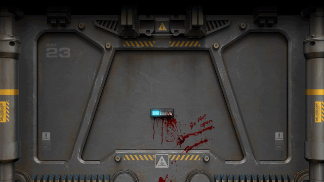 Metal door red blue light free wallpaper - medium preview image