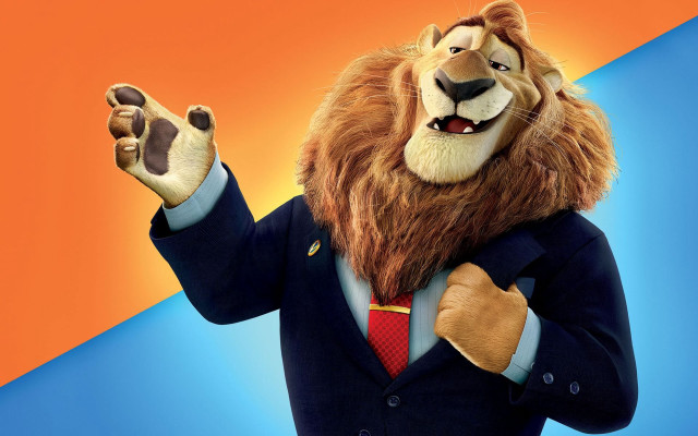 Lion suit tie arms out free wallpaper - medium preview image