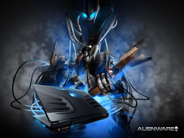 Computer robot face gun air free wallpaper - medium preview image