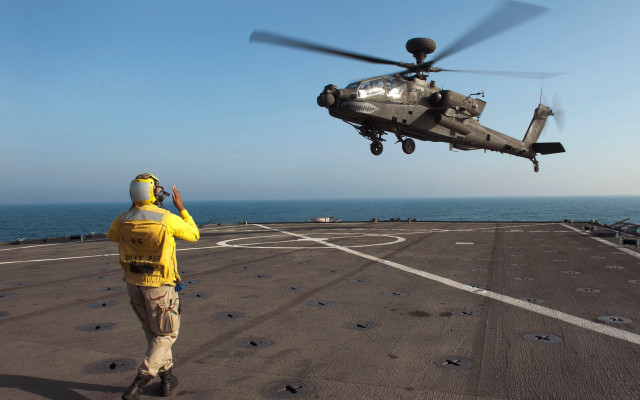 Man yellow jacket ship helicopter #2 free wallpaper - medium preview image