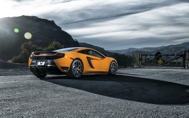 Yellow sports car mountain cloudy #2 free wallpaper - medium preview image