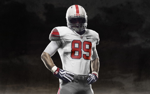 Football player white uniform red free wallpaper - medium preview image