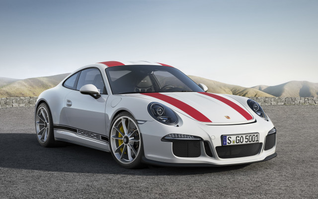 White red sports car mountains free wallpaper - medium preview image