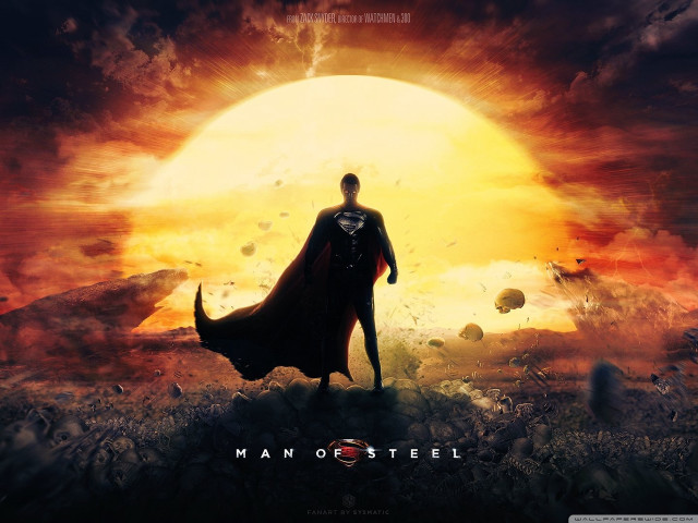 Man of steel sunset cape free wallpaper - medium preview image