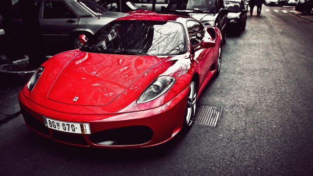Red sports car night starry #2 free wallpaper - medium preview image