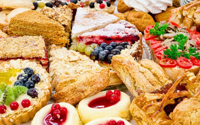 Dessert plate closeup viennese pastel free wallpaper - medium preview image
