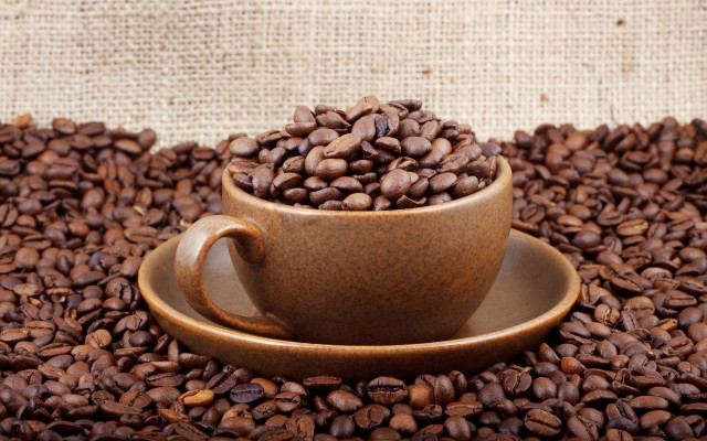 Coffee beans saucer burl sack free wallpaper - medium preview image