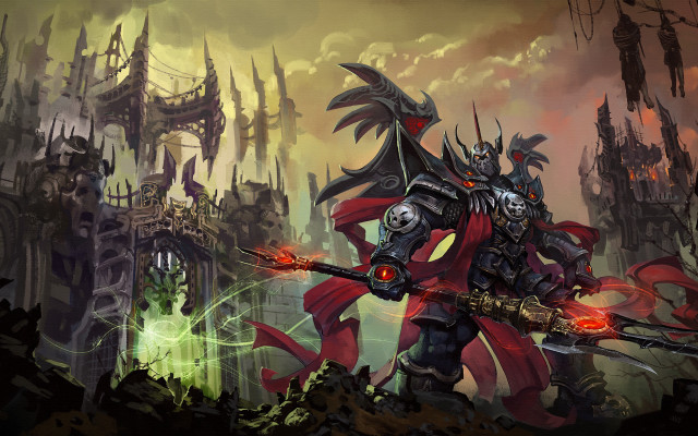 Fantasy armor sword demon fire free wallpaper - medium preview image