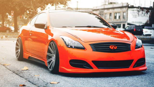 Car leaves street building photorealistic #2 free wallpaper - medium preview image