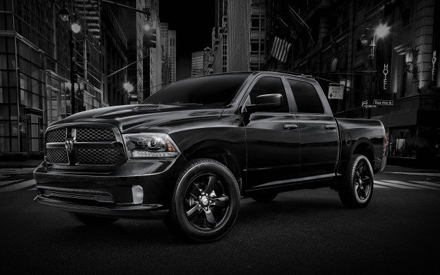Ram truck city night matte free wallpaper - medium preview image