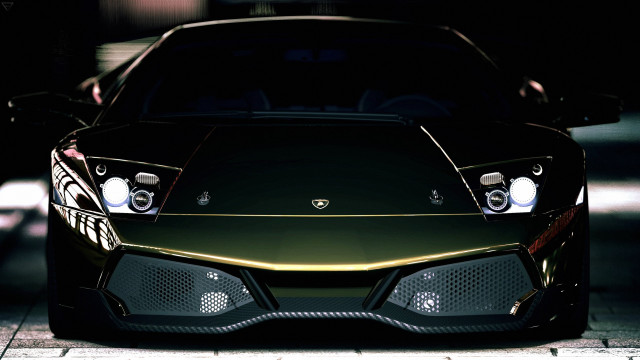 Black gold sports car 3d free wallpaper - medium preview image